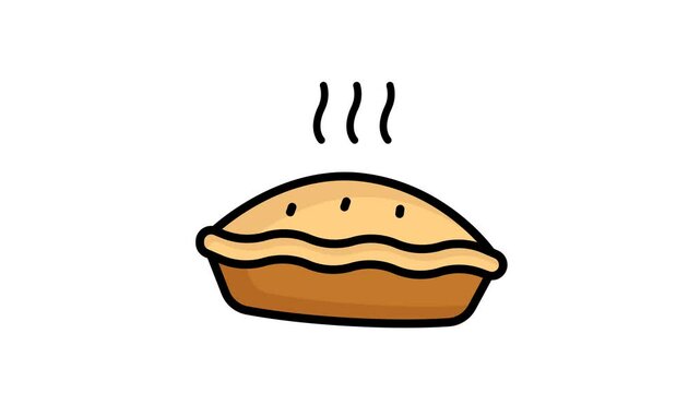 Pie icon animated. animated icon related to food. suitable for user interface, provide visual feedback and more. alpha channel, transparent background