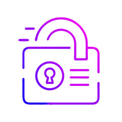 Modern Lock Icon Vector - White Background