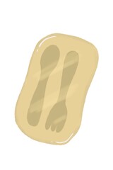 Baby feeding set with case illustration 