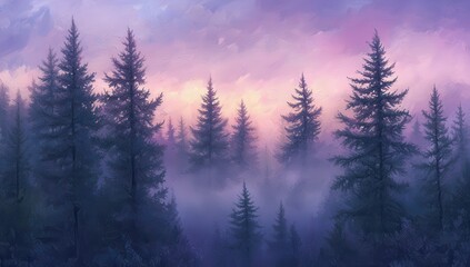 sunrise in the forest