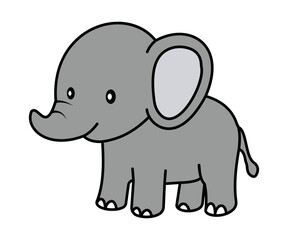 Cute Cartoon Elephant Vector for Kids