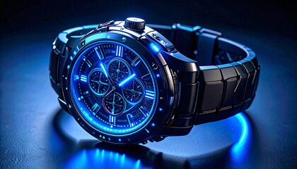 High-Tech Digital Watch with Neon Lights