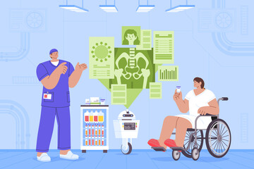Flat AI Healthcare Medical Technology Background