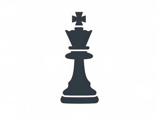 Fototapeta premium Chess Strategy: Black and White Board Game Icons – King, Queen, and Pawn for Strategic Gameplay