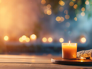 Calming evening routine with candles and soft music creates serene atmosphere, perfect for relaxation and unwinding