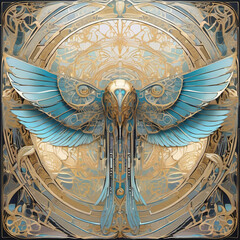 Cybernetic Wingspan in Art Nouveau Style: Perspective Drawing Prompts for Stable Diffusion
