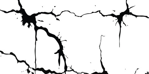 Vector cracks, breaks on land surface from earthquake. old wall background crack vector, grunge texture. cracked white paint on a white background. White black grey wall, floor with cracks, texture ba