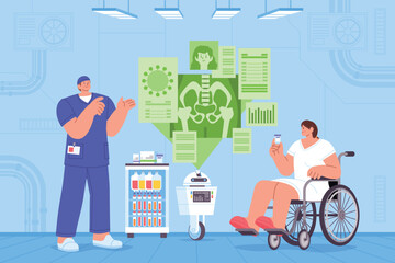 Flat AI Healthcare Medical Technology Background