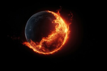 Plakat Moon fire astronomy outdoors.