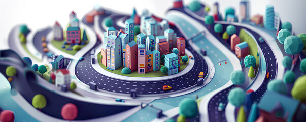 Fototapeta premium 美しい街並みと楽しい街づくり-1