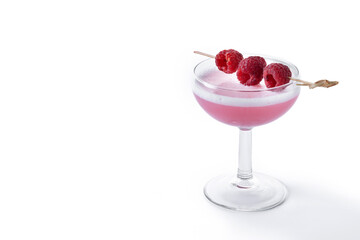 Elegant French Martini Cocktail isolated on white background. Copy space