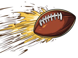 american football clipart icon with dynamic bounce lines isolated clean white background