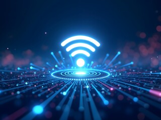 Futuristic Wireless Network Concept – Digital Connectivity and Data Transmission