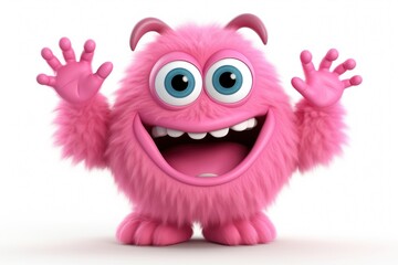 Naklejka premium Cartoon pink toy representation.