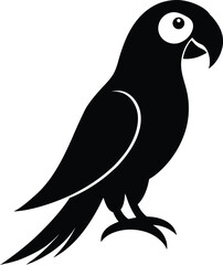 parrot silhouette icon on transparent background