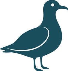 seagull silhouette icon on transparent  background