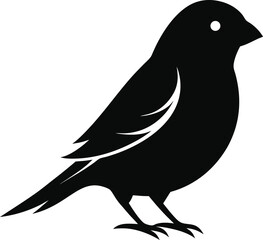 sparrow silhouette icon on transparent background