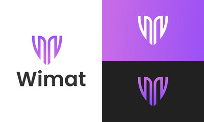 Letter wm and M, W logo design branding for company