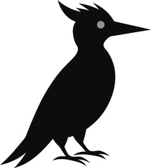 vector silhouette  woodpecker.
