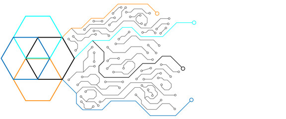 White circuit motherboard with blank CPU in the middle concept.