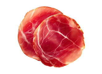 Round pieces of ham