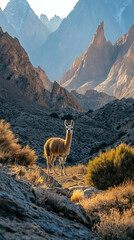 Wild Guanaco in the Andes Mountains &ndash; Wildlife Photography in South America