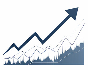 stock market growth graph on a white background R 3