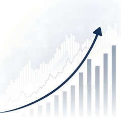 stock market growth graph on a white background R 5