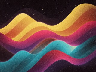 Vintage retro wave pattern with faded colors and scan lines, 80s nostalgic look