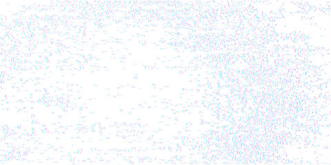 Glitch distortion texture with colorful noise fragments on transparent background horizontal format