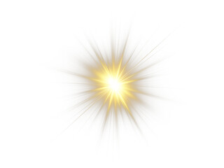 Fototapeta premium PNG yellow light effect . Lens flare, spotlight spark, stadium lighting, shiny stars, and glowing sparks on transparent background. 