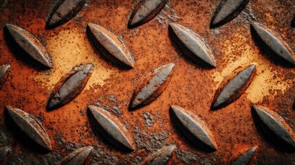 Fototapeta premium Rusty metal diamond plate
