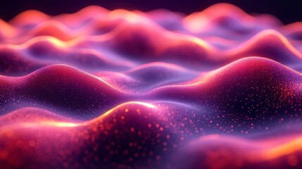 Abstract surface glowing with purple and orange highlights