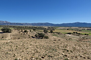 Paysage aride d'Andalousie. Espagne.