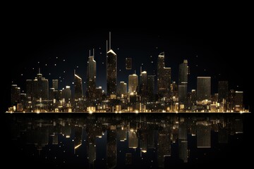 Obraz premium City shape sparkle light glitter architecture metropolis cityscape.