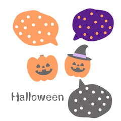 かわいいジャックオランタンと吹き出しのセット