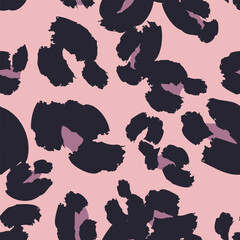 Leopard spots seamless pattern design. Vector pink background, wallpaper, wrapping paper, fabric, print