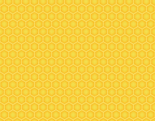 Seamless honeycomb background in bright yellow color for design concept