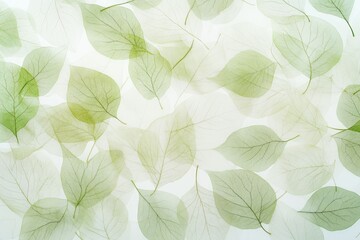 Delicate, translucent leaves on white background