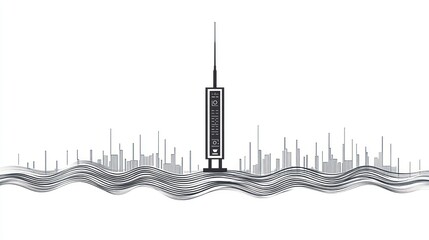 Modem tower on wavy data lines