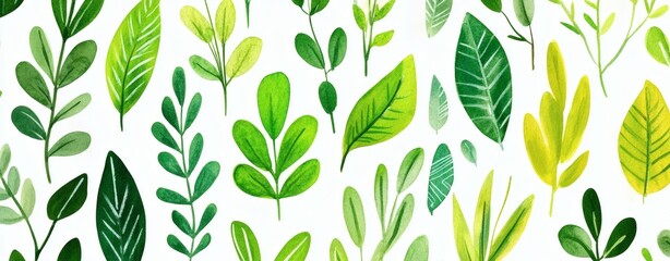 Abstract graphic, green plants graphics, geometric seamless pattern picture art illustration.
