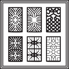 Modern Geometric Panel Vector Set – Bold Laser Cut Design Templates, Minimal Line Art for CNC and Decorative Screens