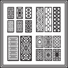 Geometric Decorative Panel Vector Set – Laser Cut Islamic-Inspired Designs, Intricate Line Art for CNC and Craft Projects