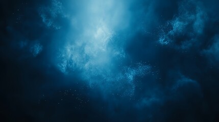 Deep Blue Nebula Cosmic Dust And Gas