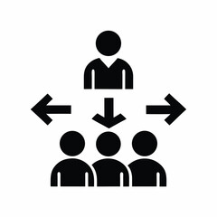 leadership icon vector silhouette illustration isolated on white background