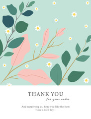 thank you card template, business card, aesthetic greeting card template, printable custom small business card	