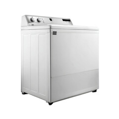 White, large washing machine isolated on transparent PNG background