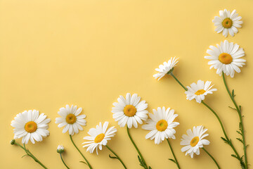daisies on a green background