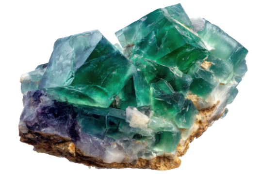 Green/purple crystal isolated on transparent PNG background