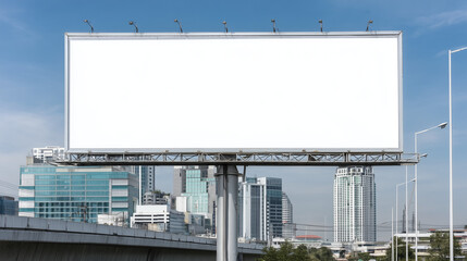 Obraz premium large blank white billboard on a modern urban city street